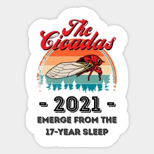 The Cicadas 2021 Emerge From The 17-Year Sleep, Funny Cicada Lover Sticker